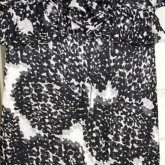 NWT! Marchesa Notte Tiered Ruffle Spaghetti Strap Mini Dress Black White… - Picture 5 of 13